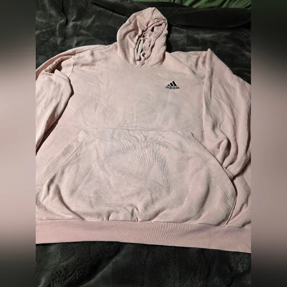 Adidas Men's Light Pink Hoodie - Picture 2 of 4